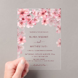 Invitaciones Acrílicas  Transparent Cherry Blossom Wedding