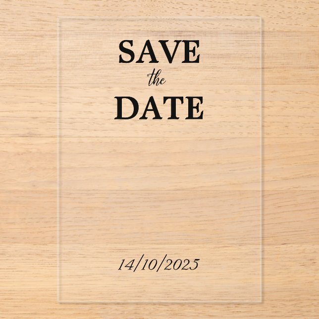 Invitaciones Acrílicas Transparente (Anverso)