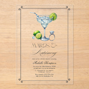 Invitaciones Acrílicas Transparentes Margs y Despedida de Soltera Matrimo