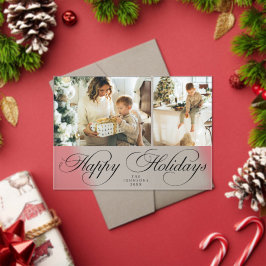 Invitaciones Acrílicas Trendy Elegant Family Photo Collage Christmas Card