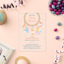 Tribal Dreamcatcher Boho Baby Shower Transparent