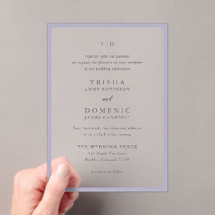Invitaciones Acrílicas Trisha Lilac Boda moderno