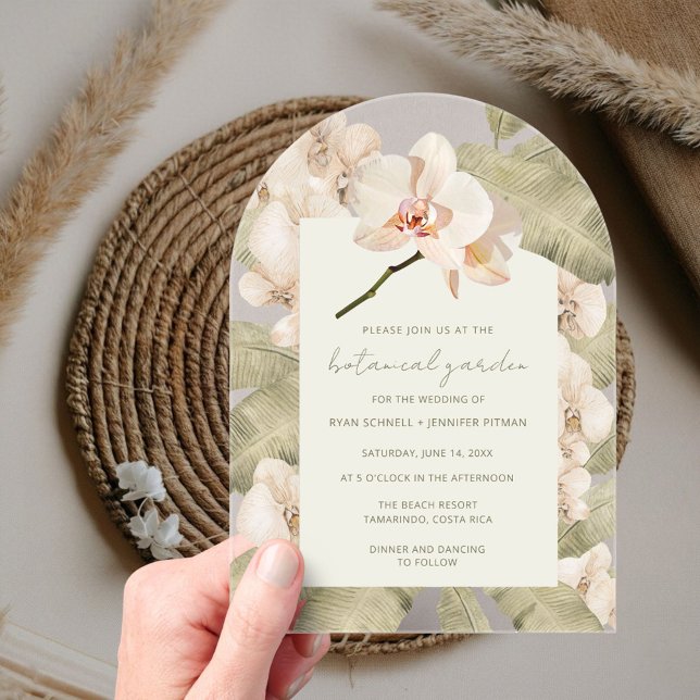 Invitaciones Acrílicas Tropical Orchid Botanical Garden Wedding  (Subido por el creador)