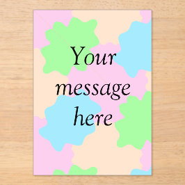 Invitaciones Acrílicas Tu mensaje aquí agregar texto nombre boho colorido