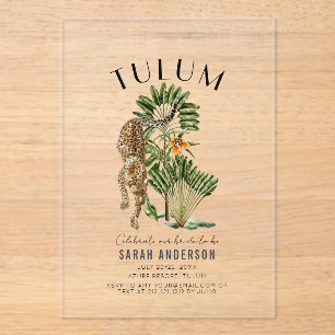 Invitaciones Acrílicas Tulum Leopard Bachelorette Weekend