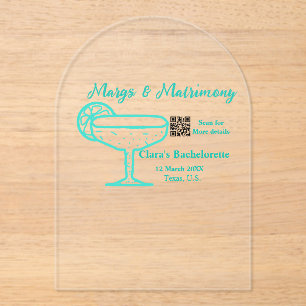 Invitaciones Acrílicas Turquesa Margs & Matrimonia Bachelorette