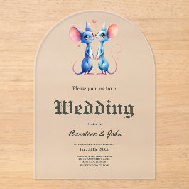 Invitaciones Acrílicas Two Hearts, One Love – Wedding Mice.