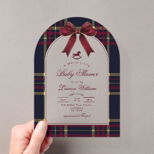 Invitaciones Acrílicas Un alegre caballito mecedor vintage para baby show