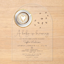 Invitaciones Acrílicas Un bebé está preparando Baby Shower para café