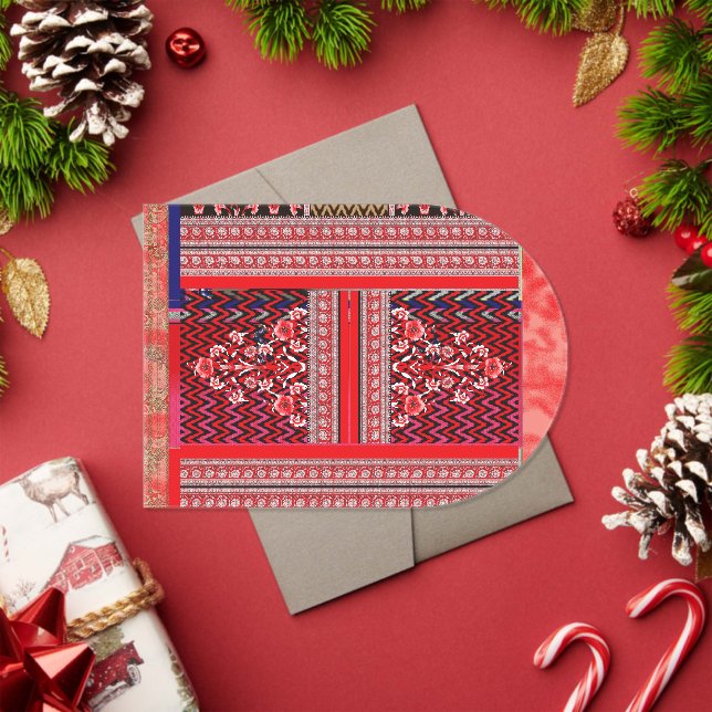 Invitaciones Acrílicas un cuadro rojo y negro con un corazón rojo (Insitu (Vacaciones))