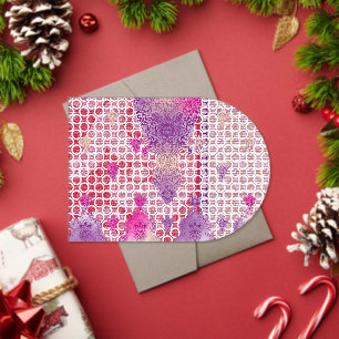 Invitaciones Acrílicas un diseño de fondo morado con puntos