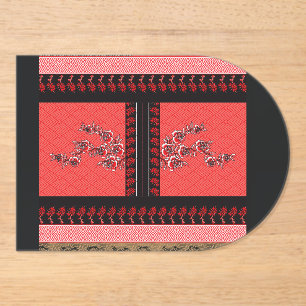 Invitaciones Acrílicas un diseño de papel pintado rojo y negro