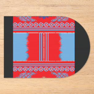Invitaciones Acrílicas un diseño de un patrón rojo y azul