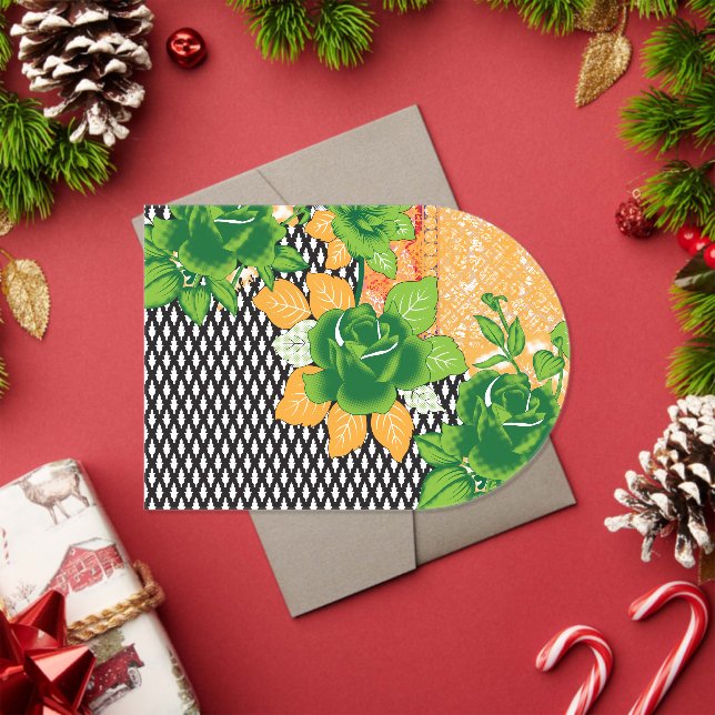 Invitaciones Acrílicas un diseño de una pared colgada de verde y amarillo (Insitu (Vacaciones))