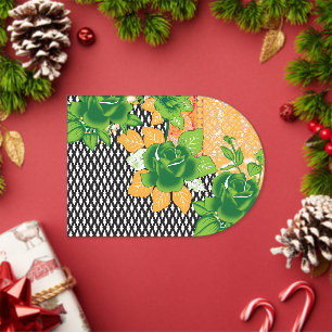 Invitaciones Acrílicas un diseño de una pared colgante verde y amarillo