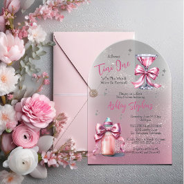 Invitaciones Acrílicas Un dulce Tini Un Chica De Coqueta Rosa Baby Shower