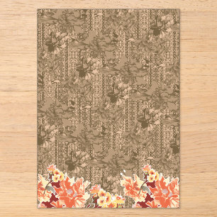 Invitaciones Acrílicas Un estampado floral vintage con intrincado diseño