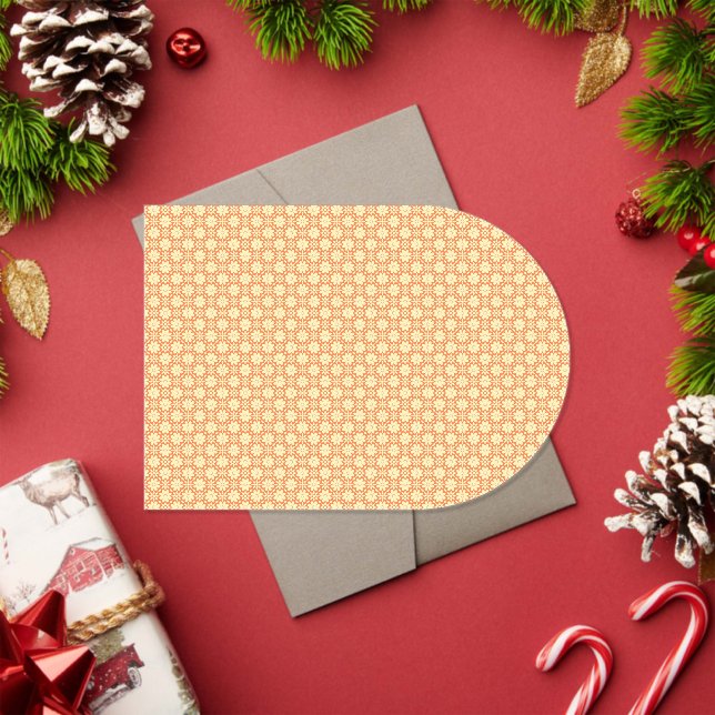 Invitaciones Acrílicas un fondo blanco y naranja con cuadrados pequeños (Insitu (Vacaciones))