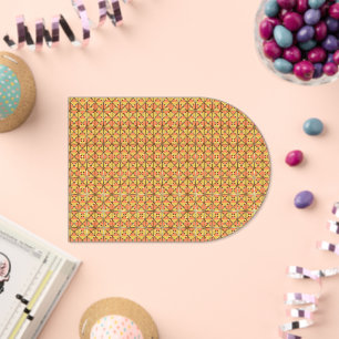 Invitaciones Acrílicas un fondo naranja y amarillo con un patrón