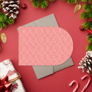 Invitaciones Acrílicas un fondo rojo y blanco con un patrón