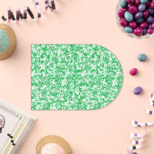 Invitaciones Acrílicas un fondo verde y blanco con pequeños puntos blanco