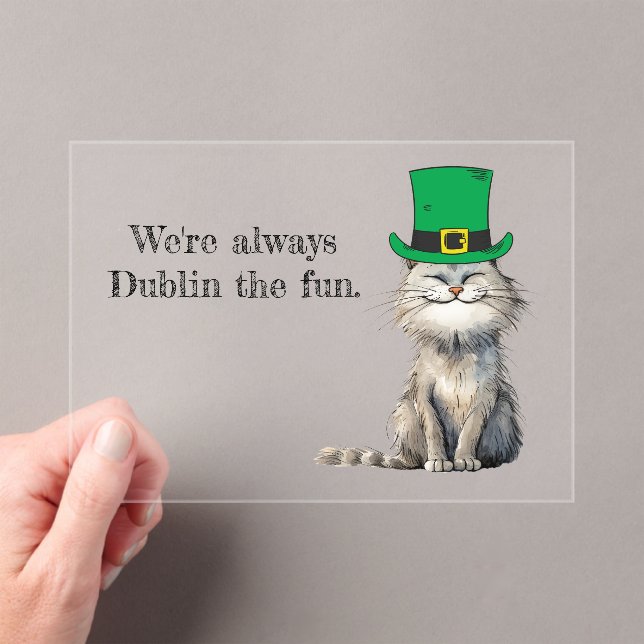 Invitaciones Acrílicas Un gato irlandés feliz (Insitu (portátil))