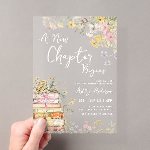 Invitaciones Acrílicas Un Nuevo Capítulo Comienza Fiesta de Despedida de