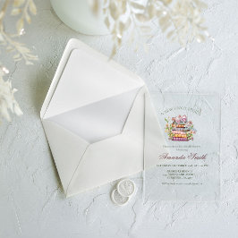 Invitaciones Acrílicas Un nuevo libro de capítulos con ducha de novias