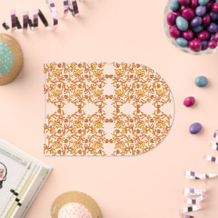 Invitaciones Acrílicas un papel pintado en blanco y naranja con un diseño