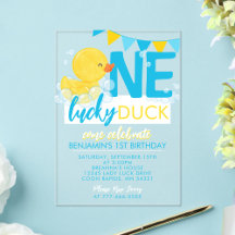 Un Pato Afortunado Acuarela 1er Cumpleaños