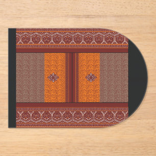 Invitaciones Acrílicas un patrón cruzado en naranja y marrón