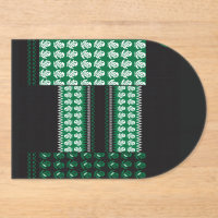 un patrón verde y negro con un árbol en el medio