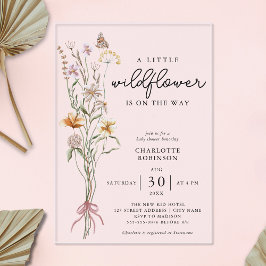 Invitaciones Acrílicas Un pequeño Chica de flores silvestres en Baby Show