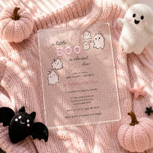 Invitaciones Acrílicas Un pequeño fantasma está a punto de llegar: Baby S