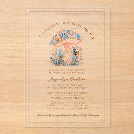 Invitaciones Acrílicas Un poco divertido Guy Mushroom cae en Baby Shower