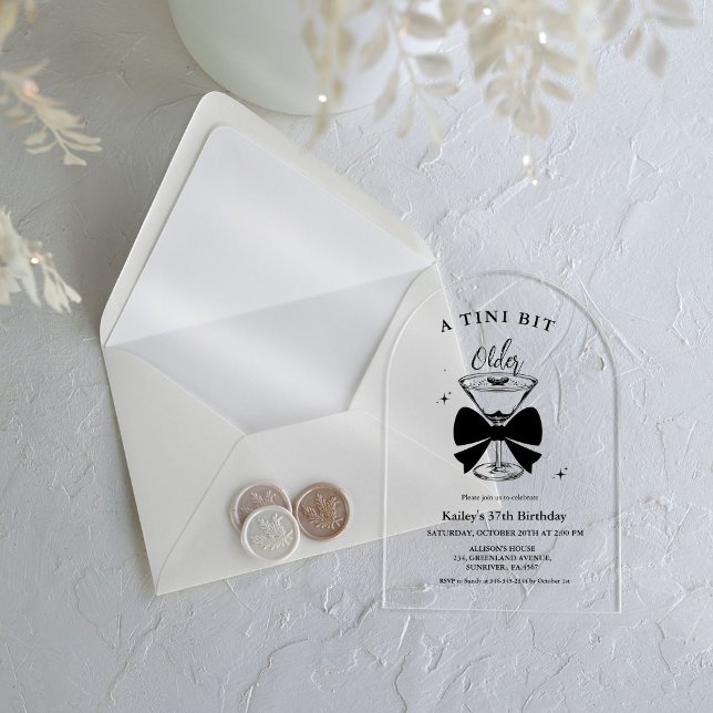 Invitaciones Acrílicas Un poquito más viejo Martini Birthday Party (Subido por el creador)