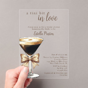 Invitaciones Acrílicas Un Tini Amoroso Brunch de Shower Nupcial con Marti