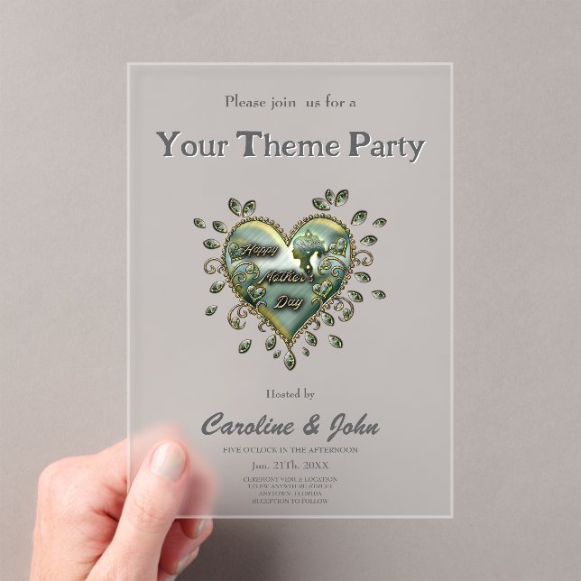 Invitaciones Acrílicas Un toque de elegancia: Feliz Día de la Madre. (Insitu (portátil))