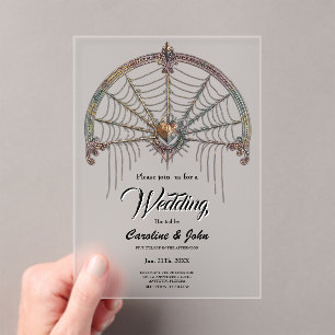 Invitaciones Acrílicas Un toque de magia gótica,