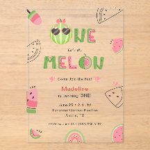 Una en un Melón Sandía Niña Cumpleaños Primera Cum