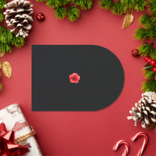 Invitaciones Acrílicas una flor roja con un centro negro sobre un fondo n