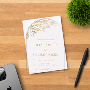 Invitaciones Acrílicas "Una historia de amor se desarrolla: nuestra boda