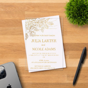 Invitaciones Acrílicas "Una historia de amor se despliega: nuestro Boda