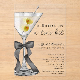 Invitaciones Acrílicas Una novia en una ducha martinita martinita sucia