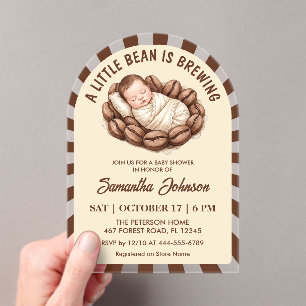 Invitaciones Acrílicas Una pequeña semilla está preparando una ducha de c
