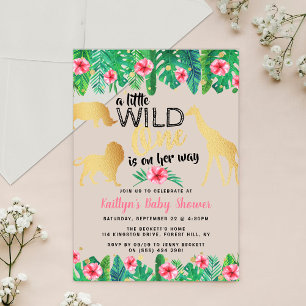 Invitaciones Acrílicas Una Pequeña Y Salvaje Está En Camino De Chicas Bab
