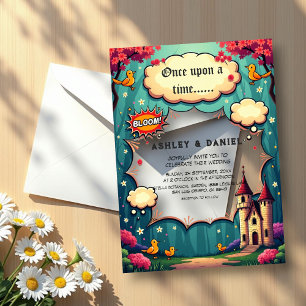 Invitaciones Acrílicas Una Vez, El Boda Fairytale Castle Woodland