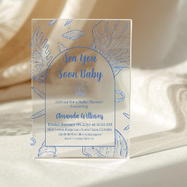 Invitaciones Acrílicas Under The Sea You Soon Blue Boy Baby Shower