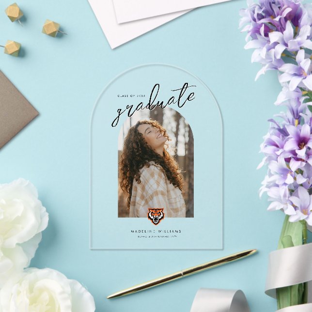 Invitaciones Acrílicas Universidad Estatal de Idaho bengala diseño espiri (Insitu (Boda))