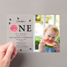 Uno en Melon Watermelon Foto de verano Cumpleaños